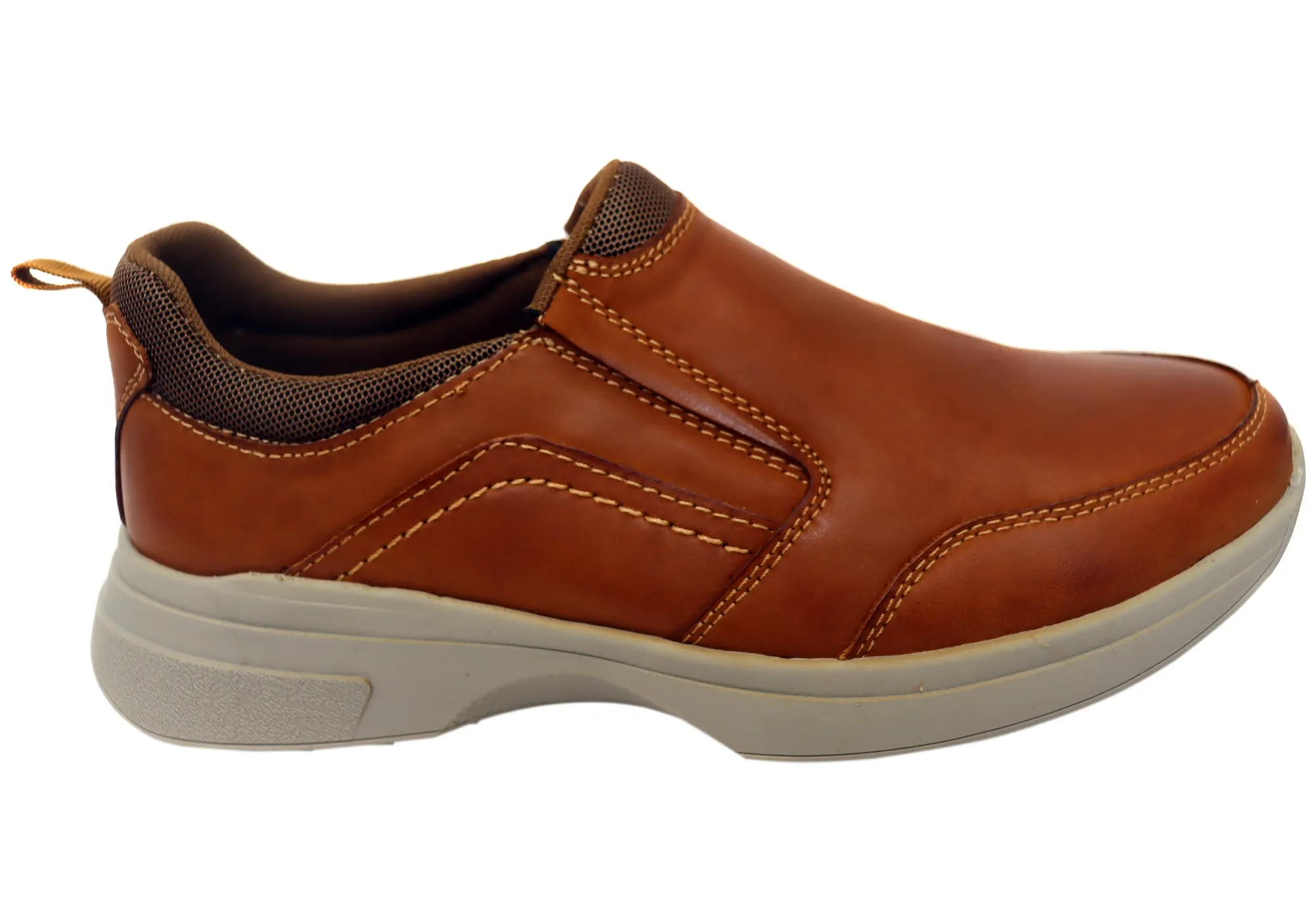 Steady Grip Explorer Ramone Mens Comfortable Leather Slip On Casual Shoes