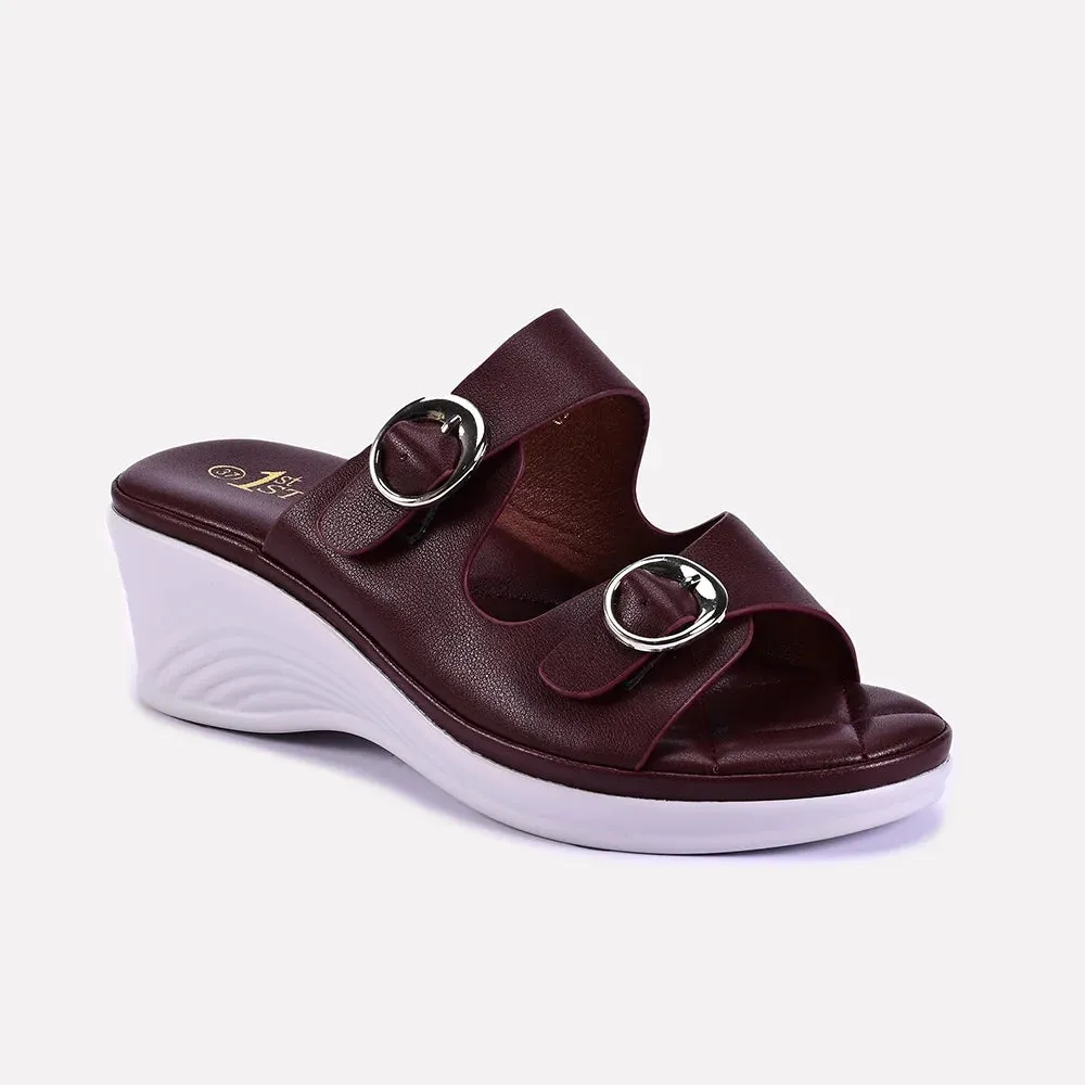Georgina Maroon Casual Slippers 0412619 Cozy Style ergonomic