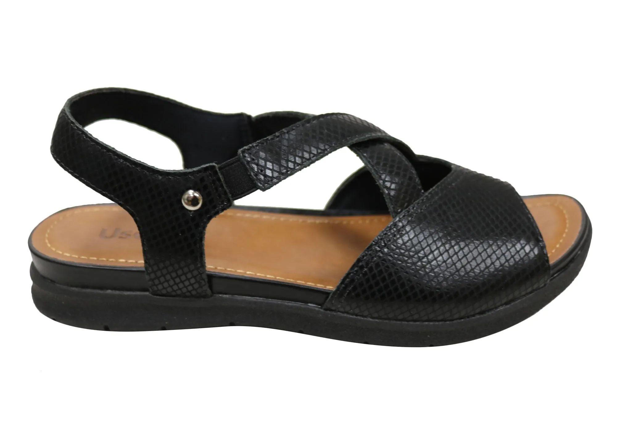 At-Home Style Quick Dry Material Usaflex Cynara Womens Comfortable Leather Sandals Made In Brazil