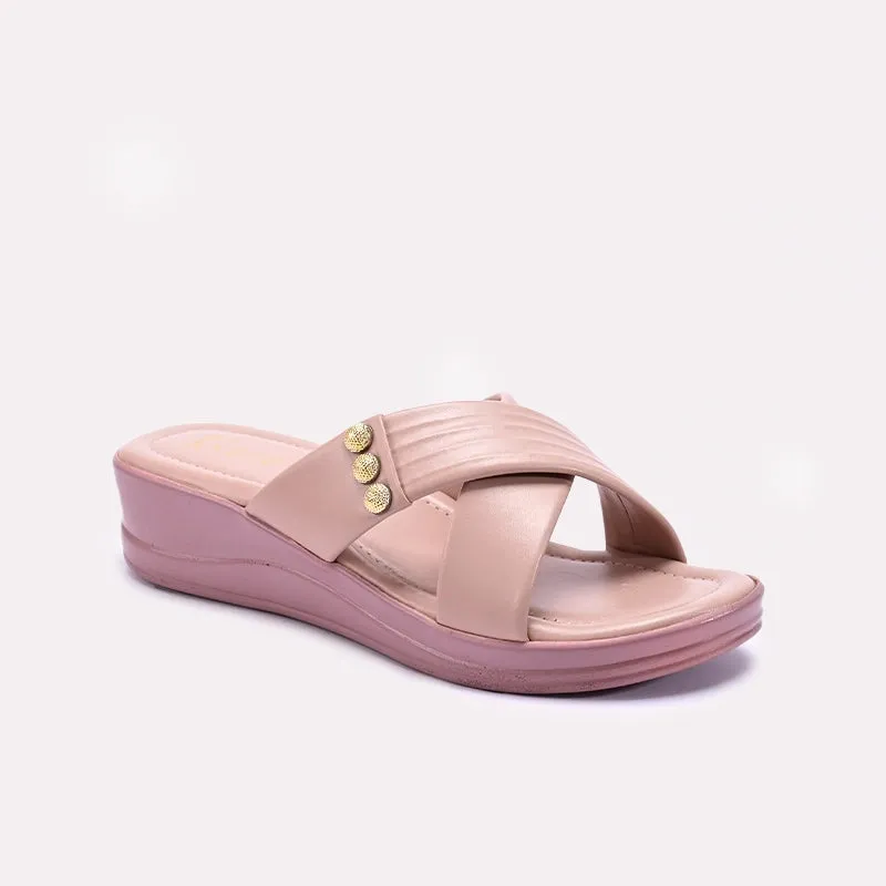 Pink Comfy Casual Slippers 0412421 Relax Fit Sandal Round Toe