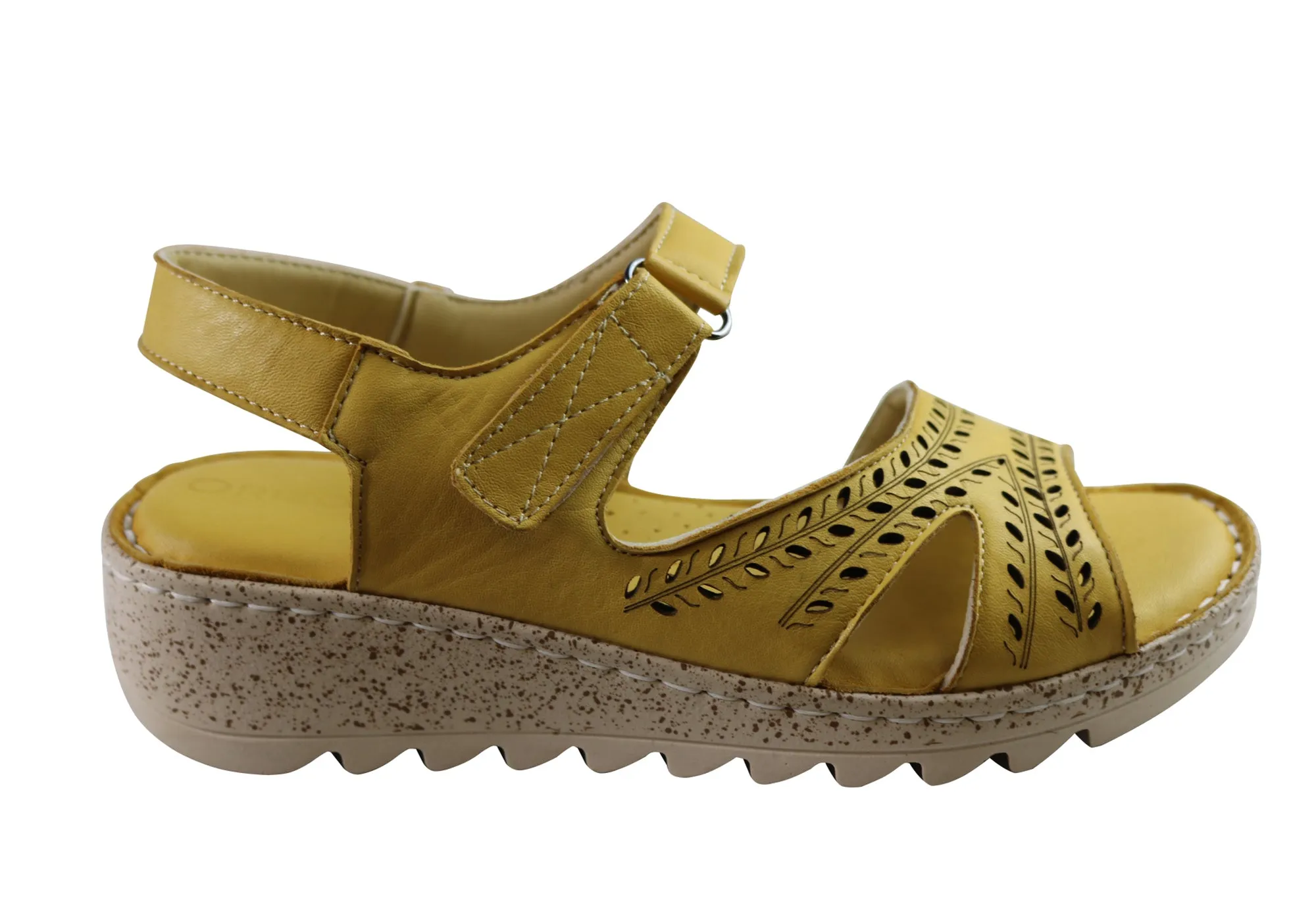 Orizonte Blanche Womens European Comfortable Leather Sandals Net Air
