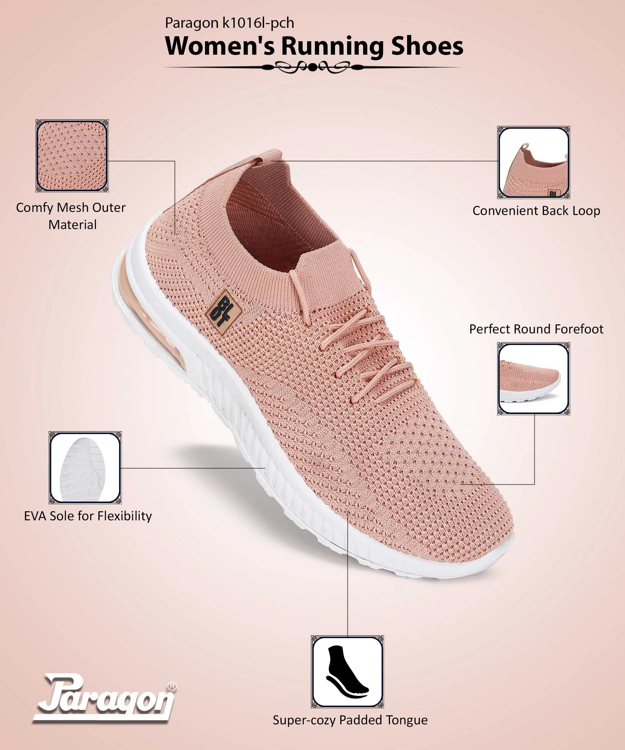 Everyday Flex Paragon K1016L Women Sports Shoes | Walking Running Gym Shoes | Breathable Comfortable Sole with Cushioning