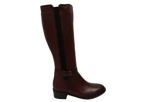 Orizonte Elita Womens European Comfortable Leather Knee High Boots Dual Lined