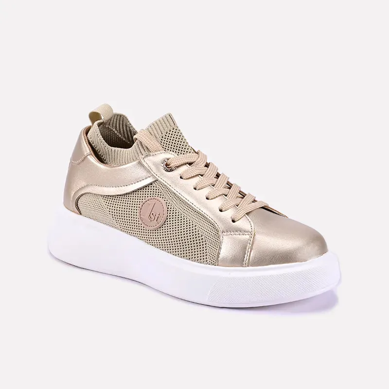 Support Gear Fitted touch Glimmer Gold Platform Sneakers 0440700