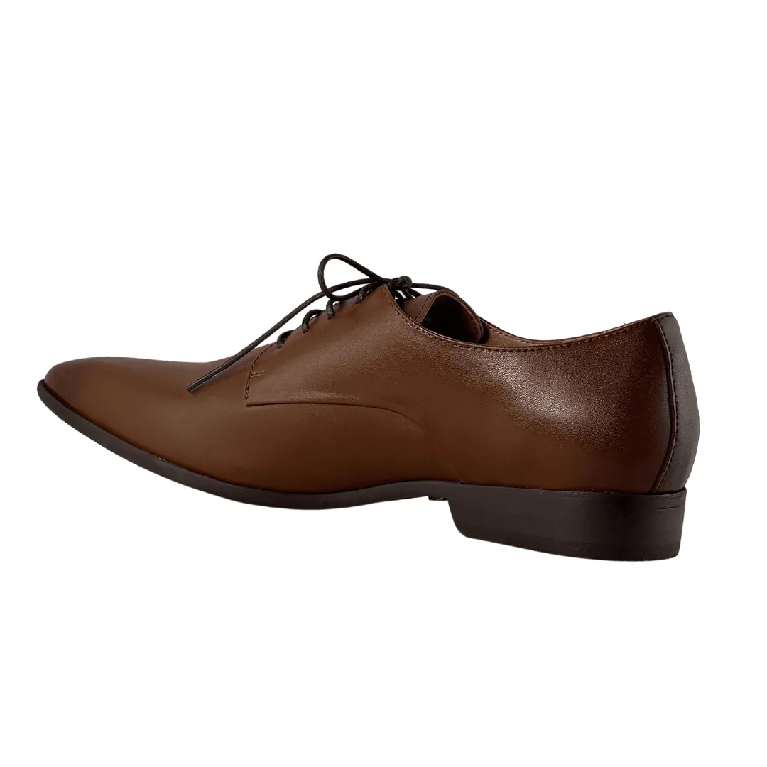 'Nero' Men's Vegan Derby Shoe by Zette Shoes - Cognac Dream Path French Soft
