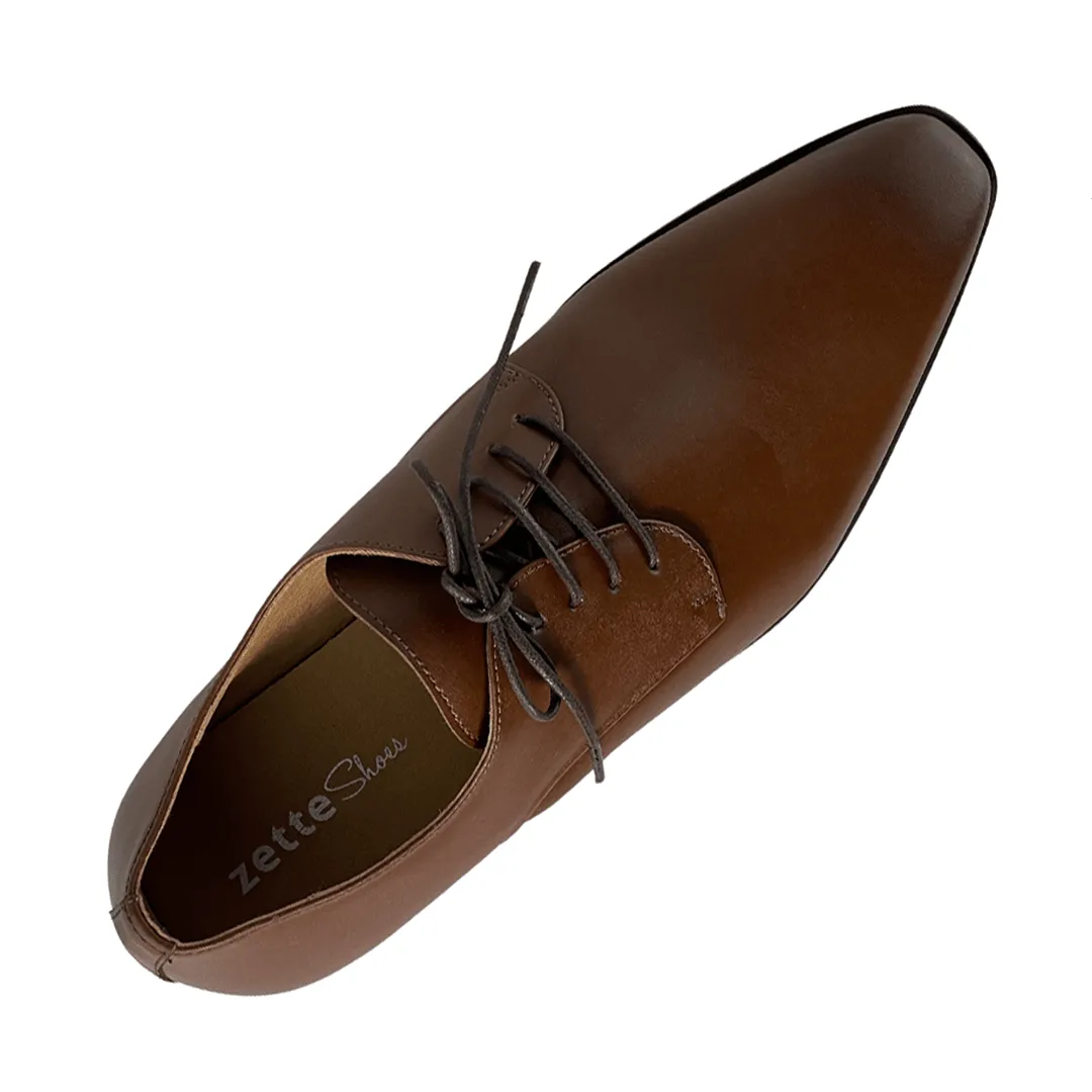 Rapid Motion Harbor Mood 'Nero' Men's Vegan Derby Shoe by Zette Shoes - Cognac