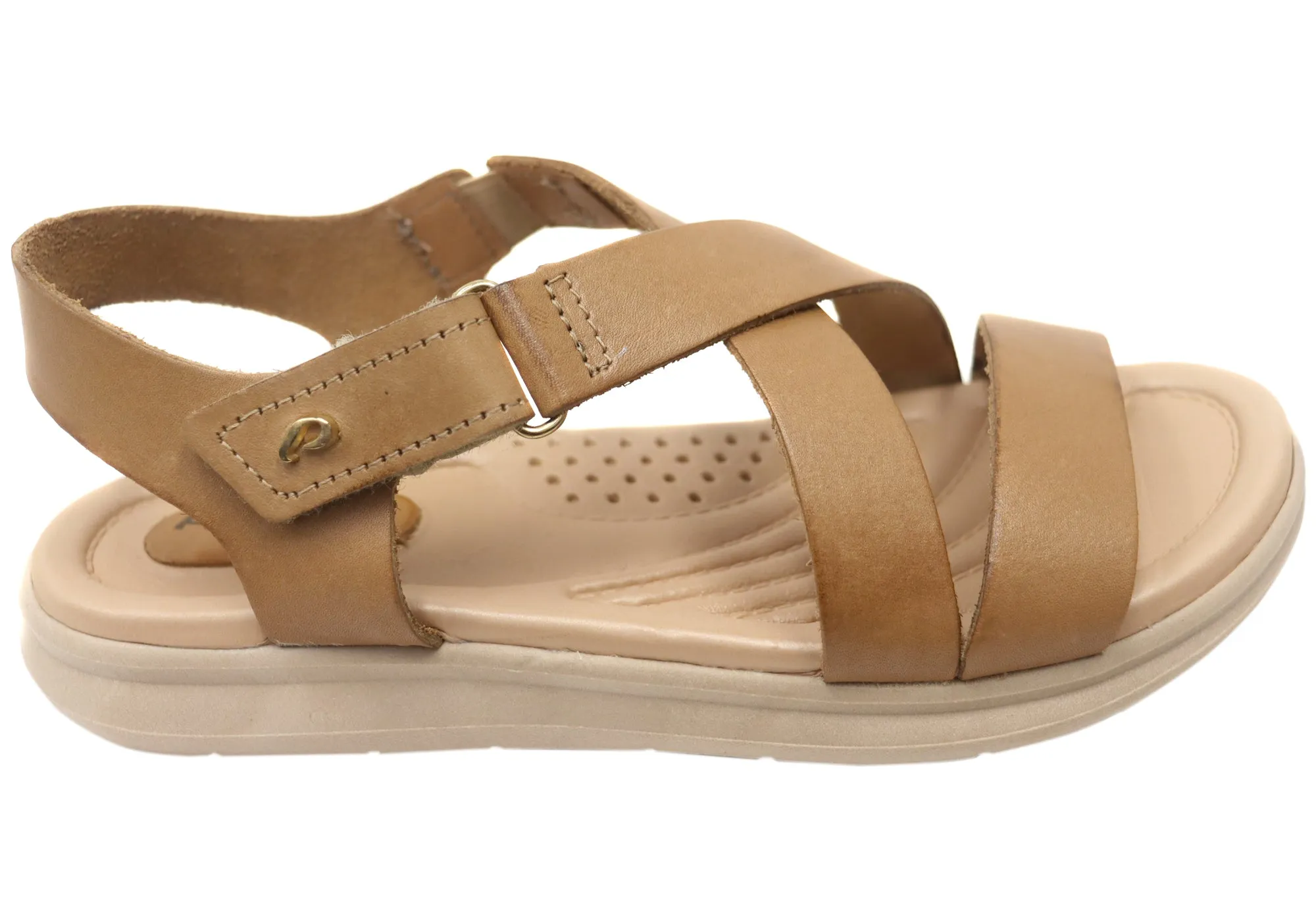 Pegada Mavada Womens Comfortable Leather Sandals Made In Brazil Casual Beach Shoes Insole Cushion