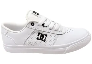 Cold Jog Coastal Mood DC Shoes Mens Comfortable Teknic Leather Lace Up Shoes White Black
