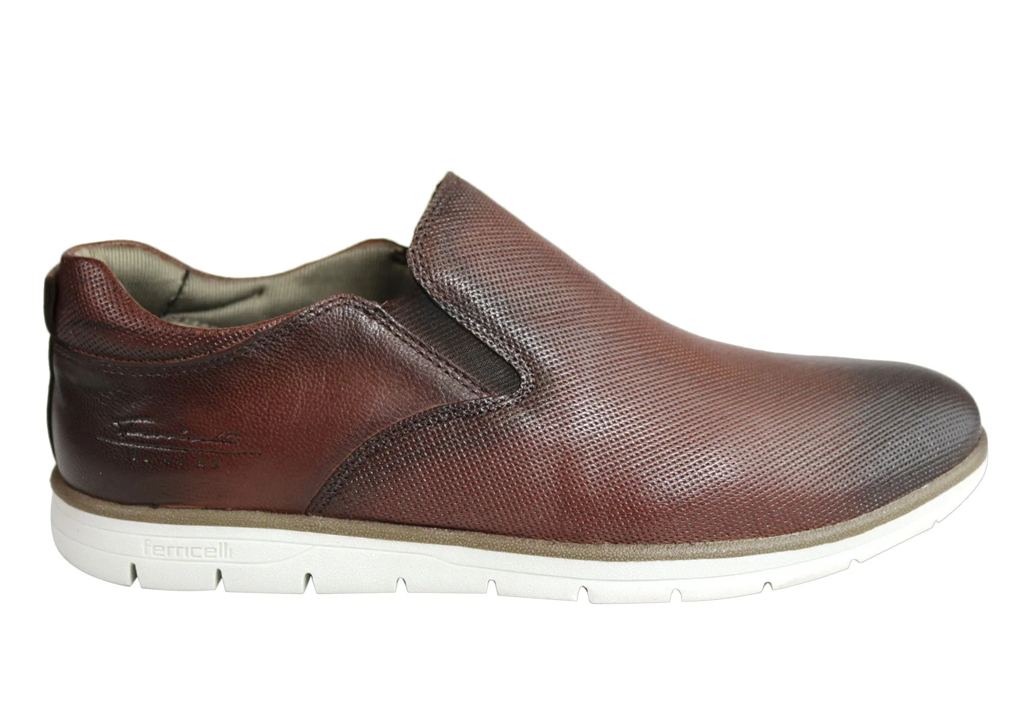 Cushioned ride clean design Ferricelli Pauly Mens Leather Dress Casual Shoes Made In Brazil