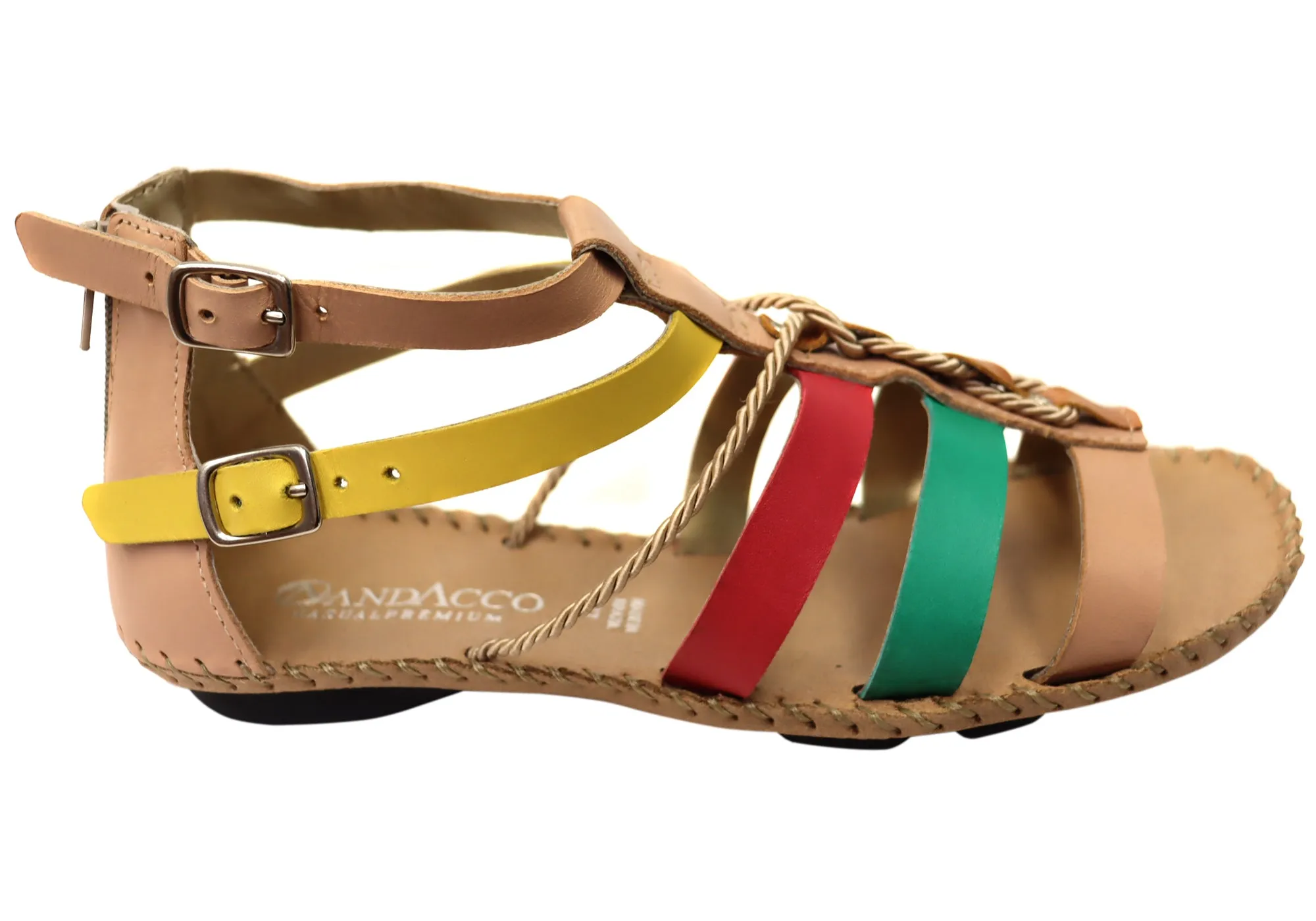 Chic Comfortable Woven Andacco Romio Womens Comfortable Leather Sandals Made In Brazil