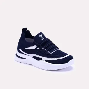 Breathable Upper Design Gwendolyn Blue Perforated Sneakers 0440739