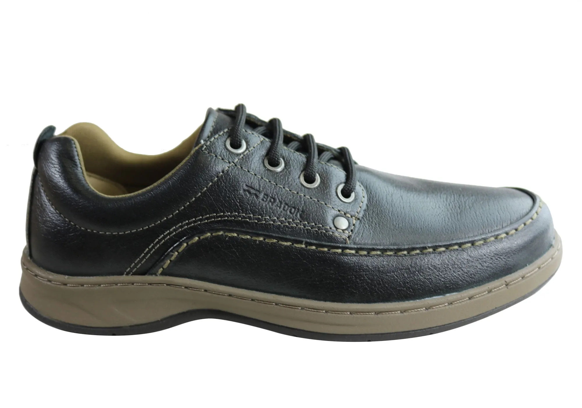 Bradok Mens Classic Lace Comfortable Leather Shoes Made In Brazil Smart Outfit