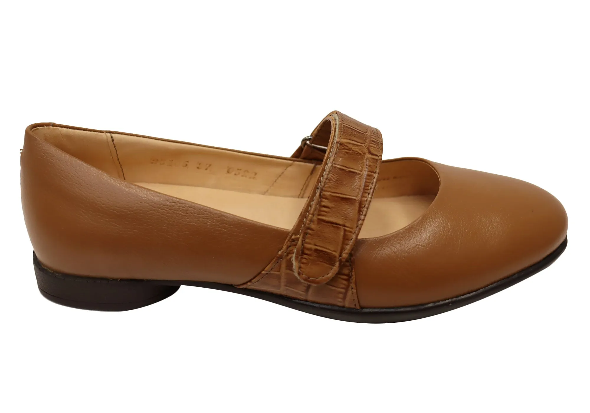Opananken Norma Womens Comfortable Brazilian Leather Mary Jane Shoes zipper Strong Grip