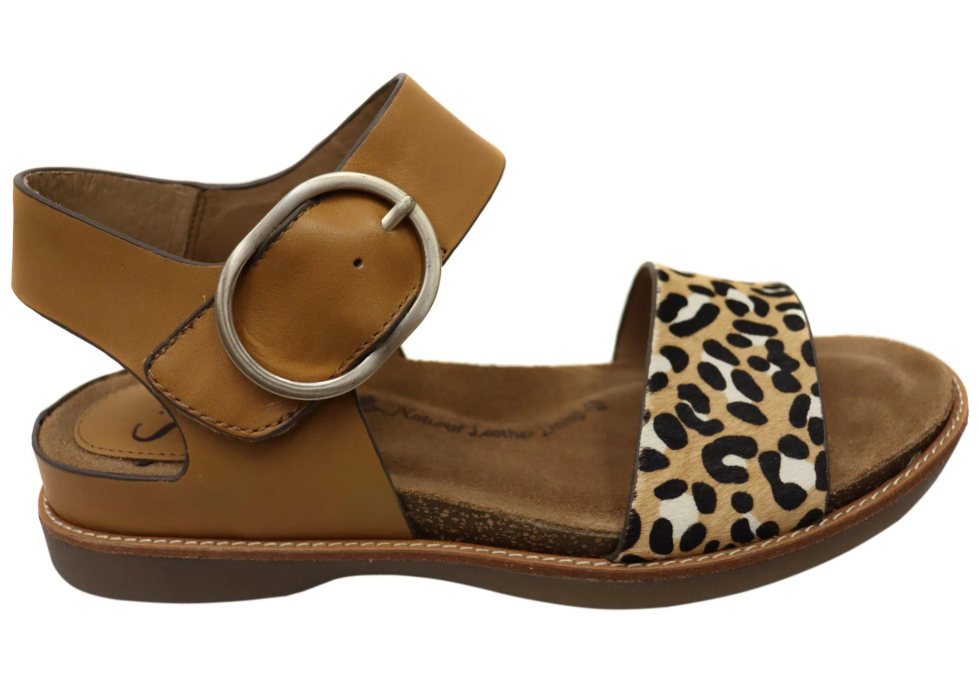 Slip Ease Sofft Bali Womens Leather Sandals With Cushioned Comfort Footbed