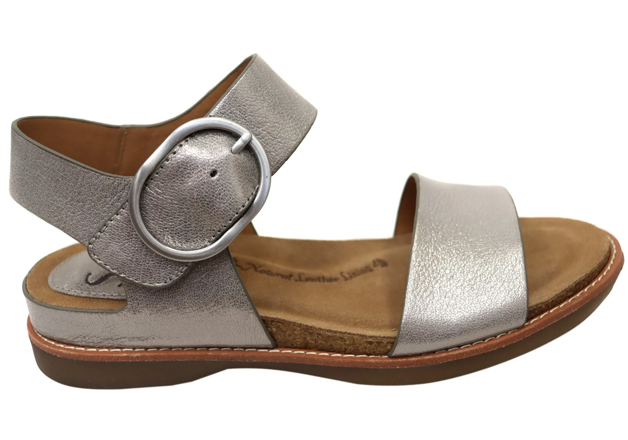 Trendy Vibe Garden Walk Sofft Bali Womens Leather Sandals With Cushioned Comfort Footbed