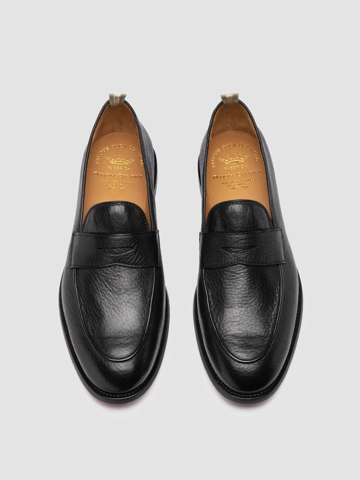 OPERA 001 - Black Leather Penny Loafers Adaptive Fit