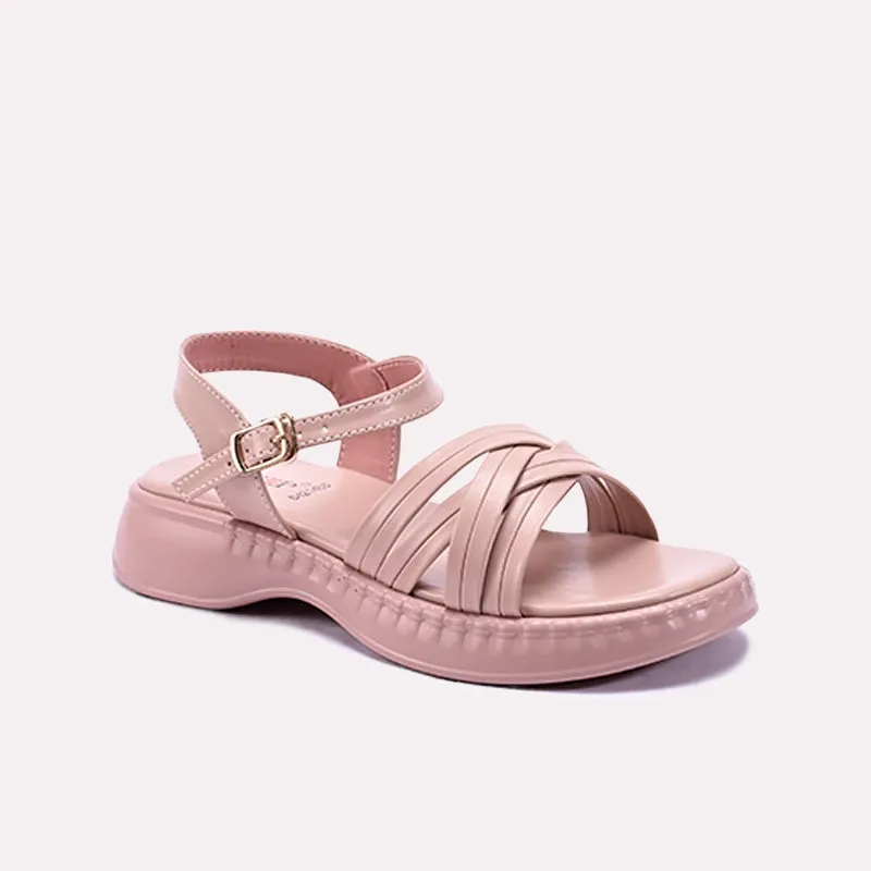 Breathable Flats Casual Beach Shoes Peach Chunky Casual Sandals 0421483