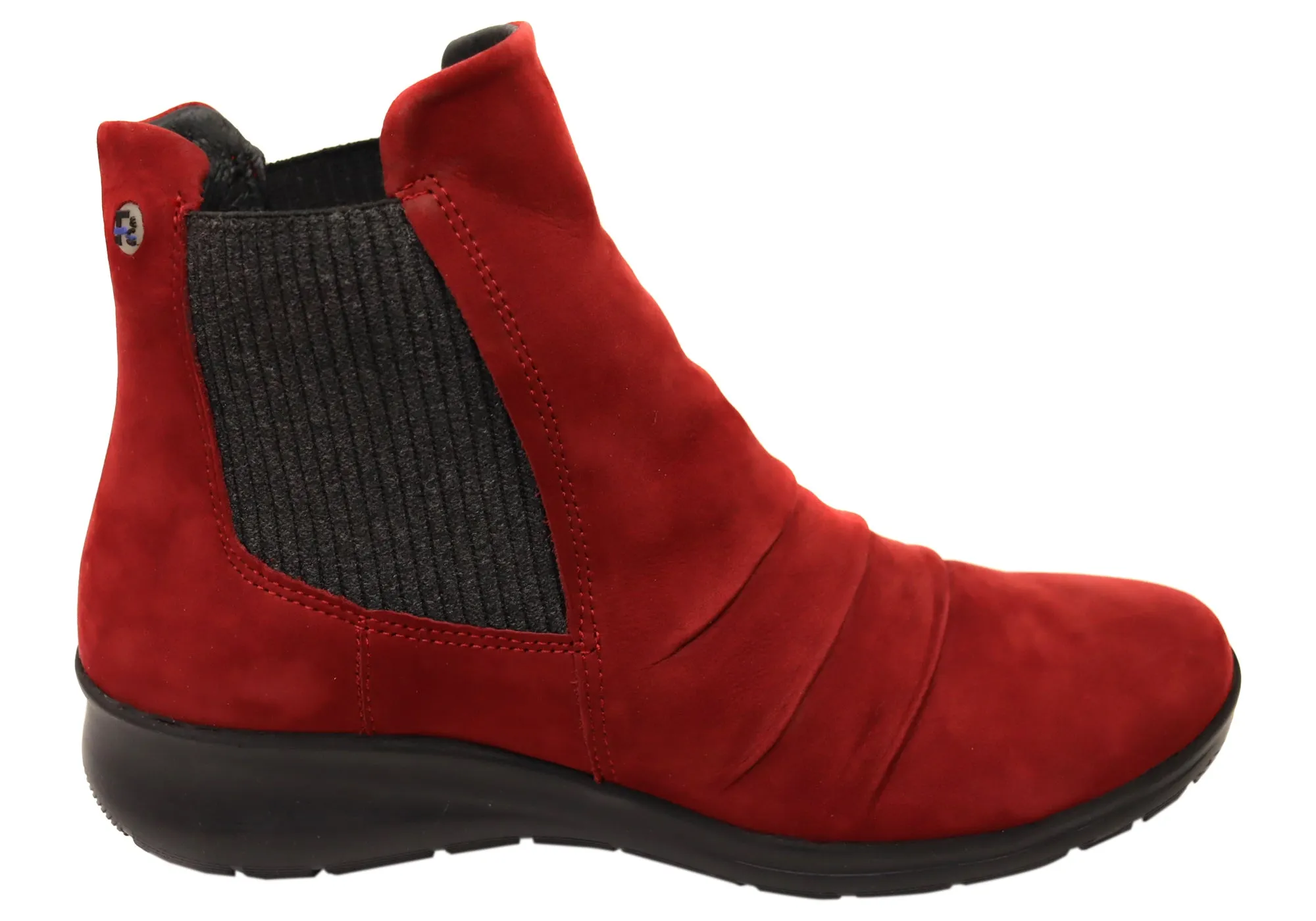 Quick Comfort Italian Glam Flex & Go Eboni Womens Comfortable European Leather Ankle Boots