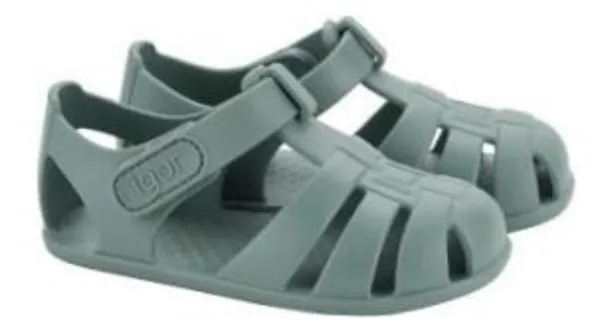 Igor Boy's and Girl's Nemo Solid Sandals, Nuevo Verde clean design Adjustable