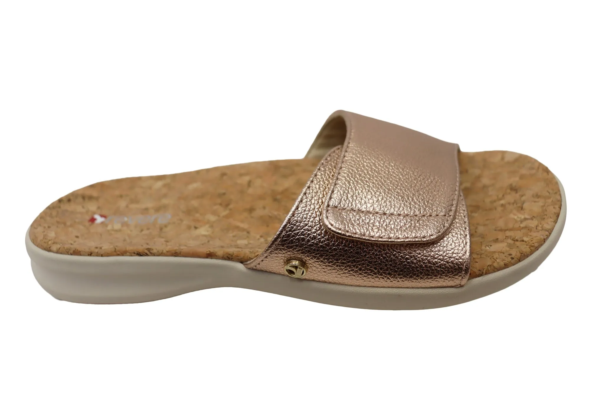 Fashionable Flats Revere Macau Womens Comfortable Leather Slides Sandals
