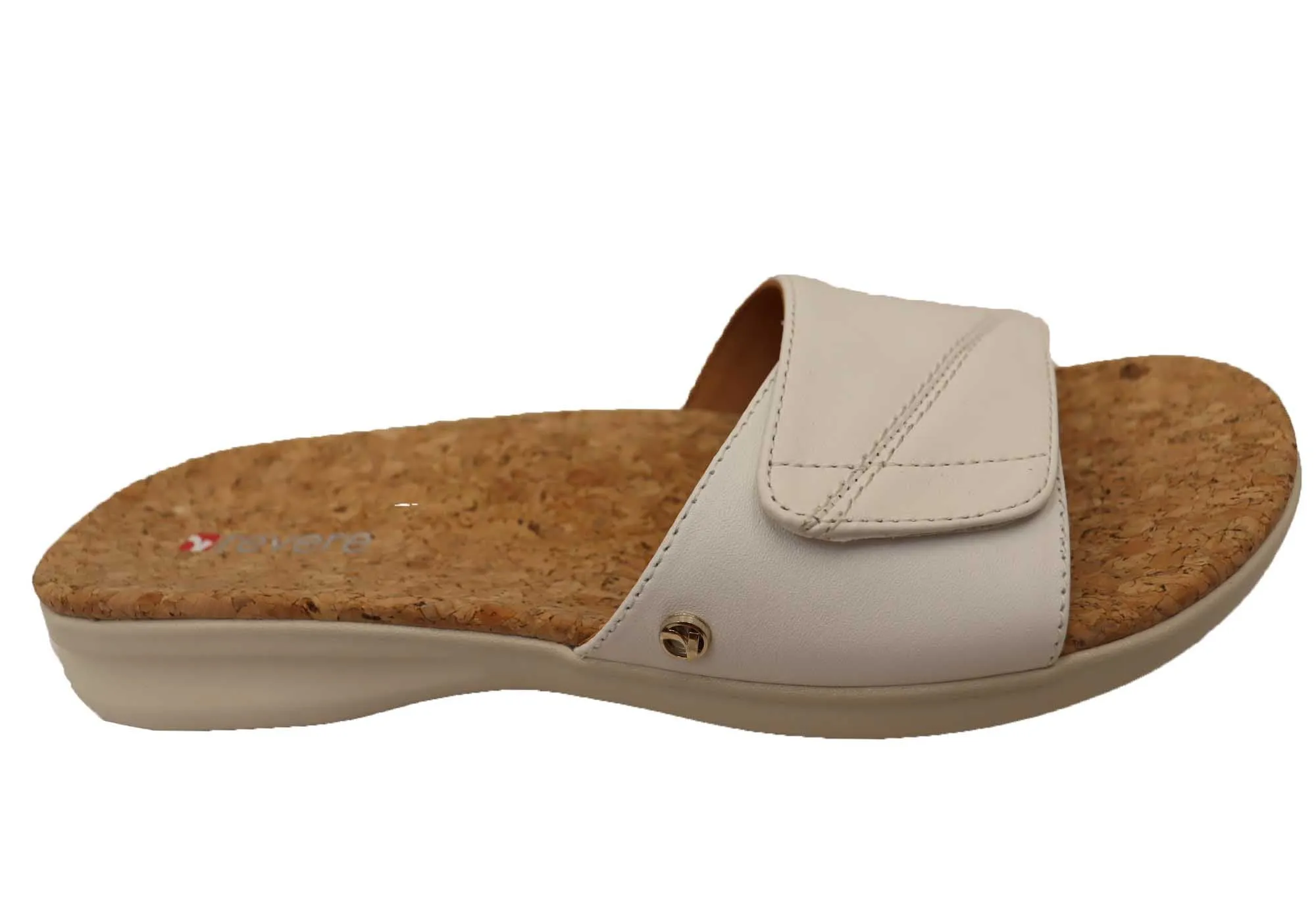 Revere Macau Womens Comfortable Leather Slides Sandals Trendy Casual Footwear