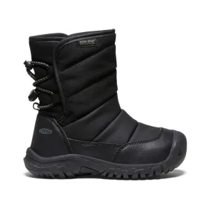 Little Kids' Puffrider Waterproof Winter Boot  |  Black/Steel Grey Slip Resistant Trail Runner