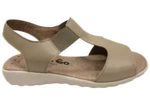 Durable Walking Effortless Walking Flex & Go Honor Womens Comfortable Leather Sandals Made In Portugal