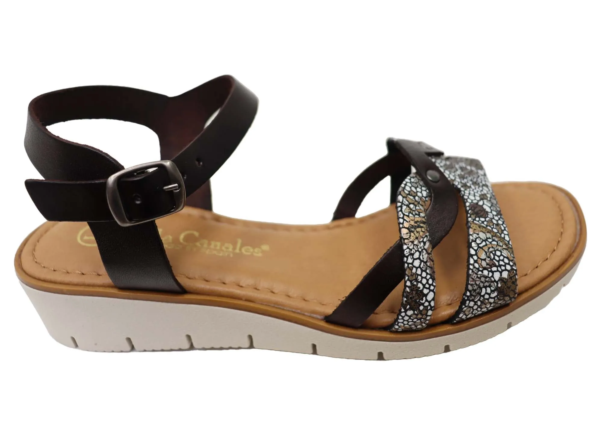 Lola Canales Lane Womens Comfortable Leather Sandals Made In Spain Easy-to-wear Sandals Breathable Shoes