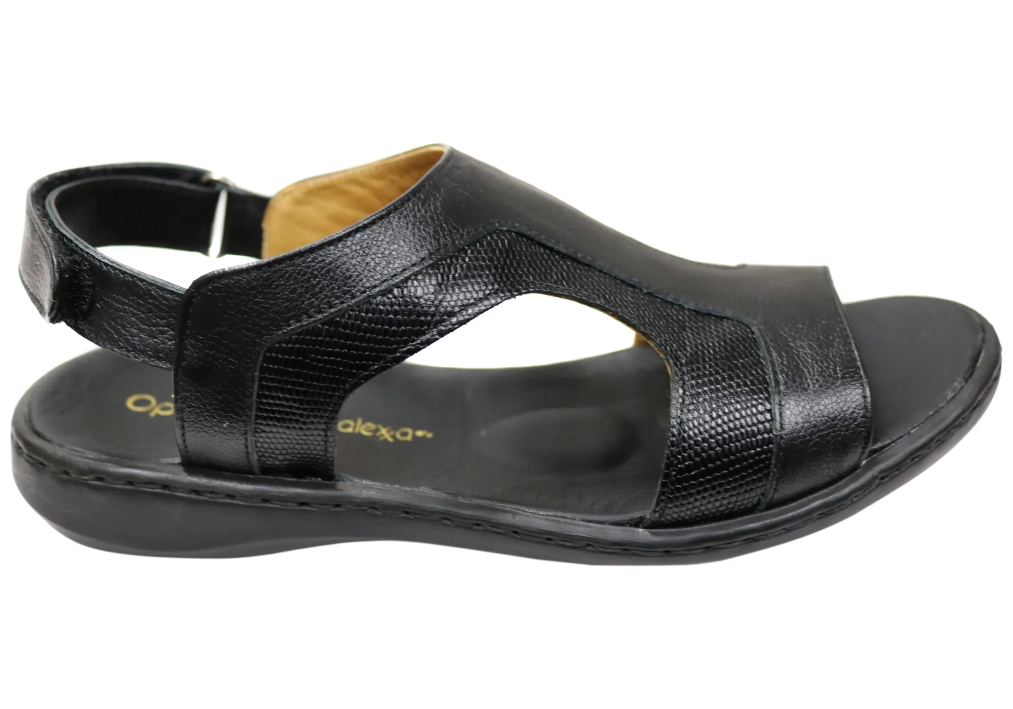 Opananken Dallas Womens Comfortable Brazilian Leather Sandals Crystal Shine Functional Design