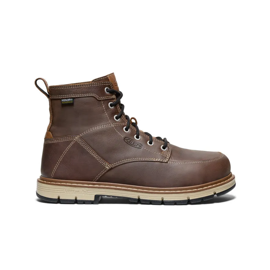 Windproof Design Soft Touch Men's San Jose 6" Waterproof 90?? Heel Boot (Aluminum Toe)  |  Bison/Black