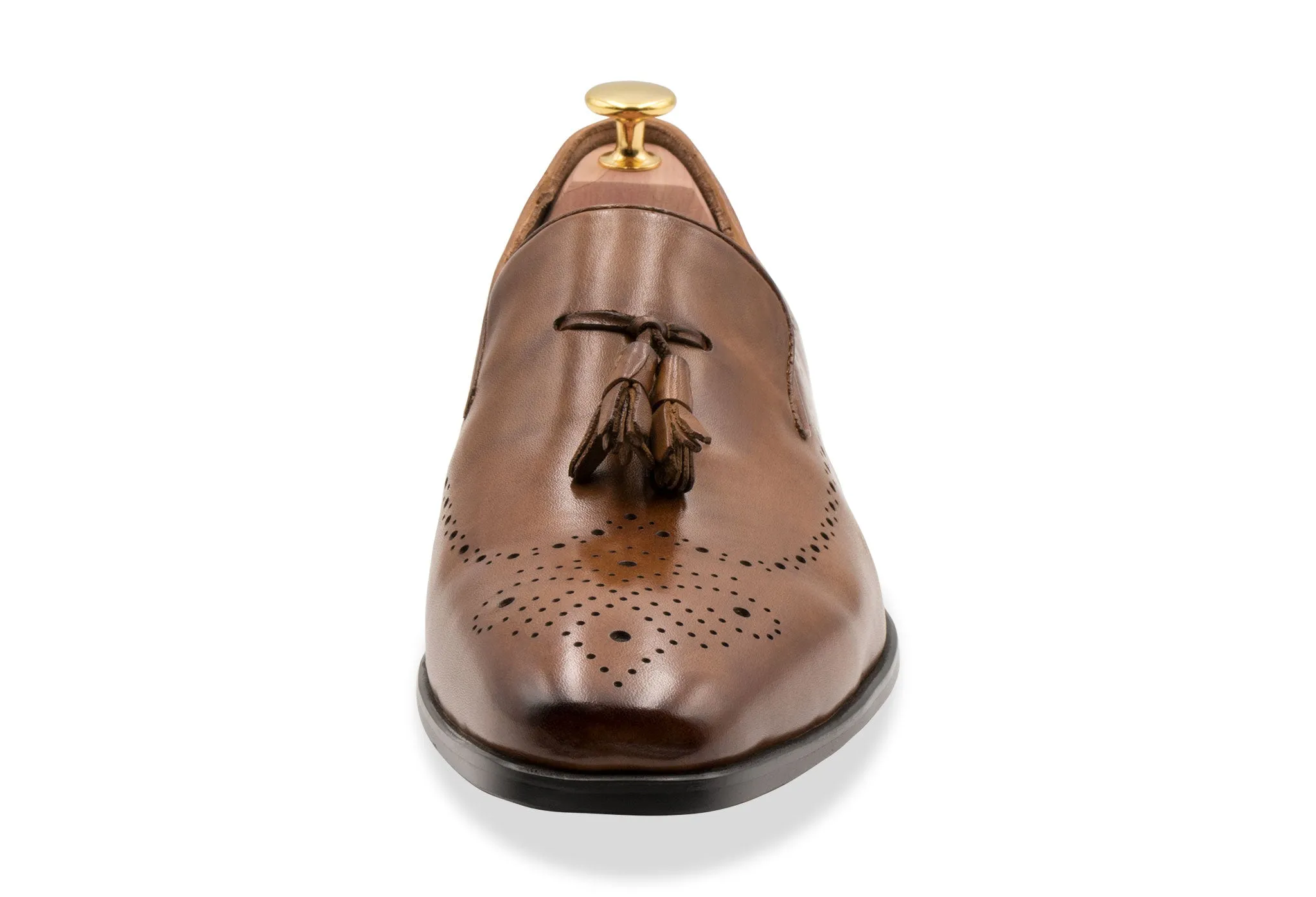 Pergamino Chestnut Tassel Loafer Low Arch