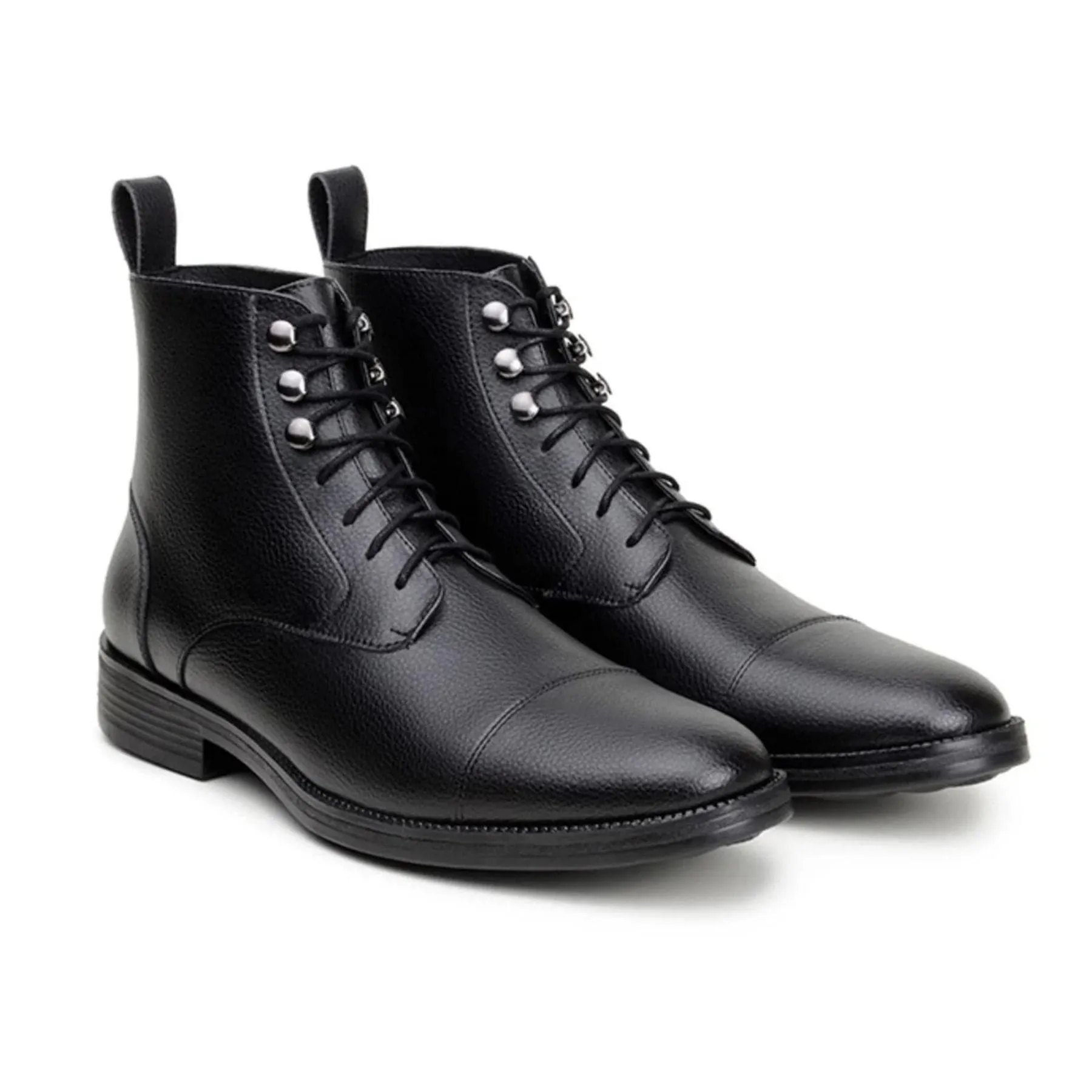 Feather Light City Adventure 'Vellerti' classic vegan leather lace-up boot by Vincente Verde -  black