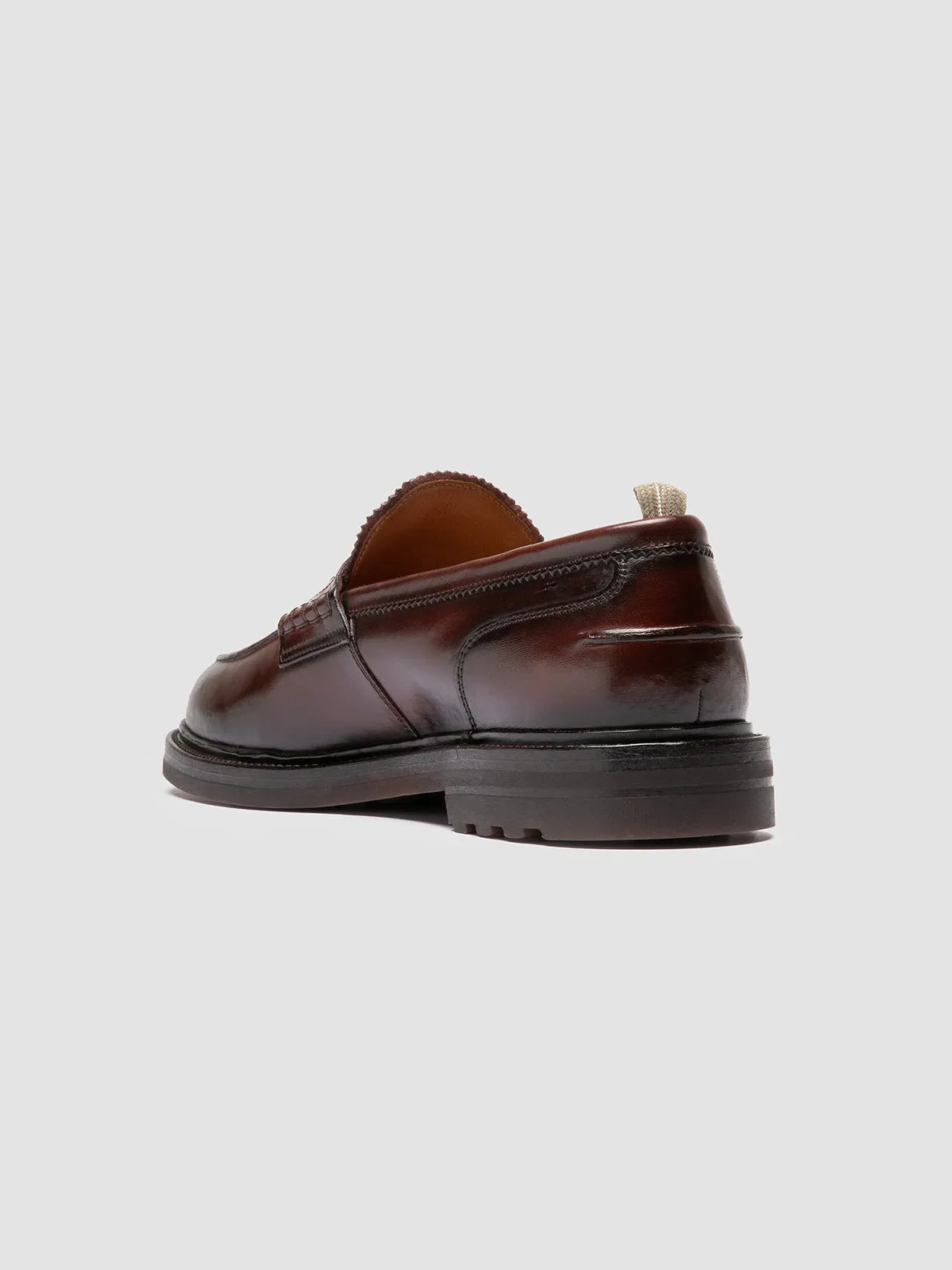 Balance Step SAX FLEXI 001 - Burgundy Leather Penny Loafers