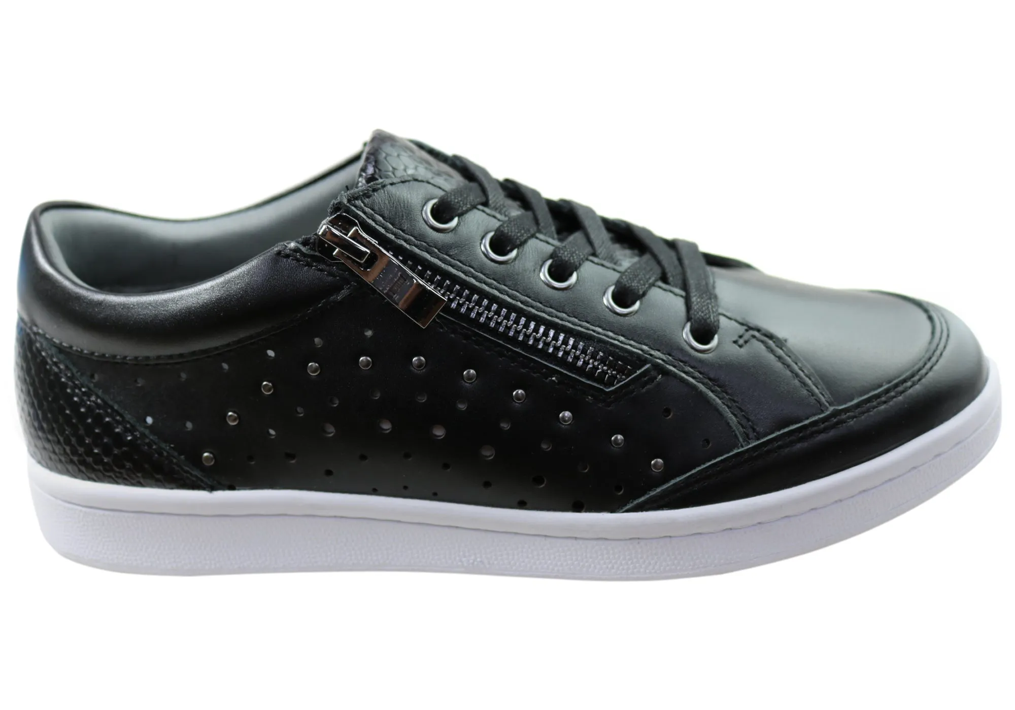 Scholl Orthaheel Razer Womens Supportive Leather Lace Up Casual Shoes Quick Motion