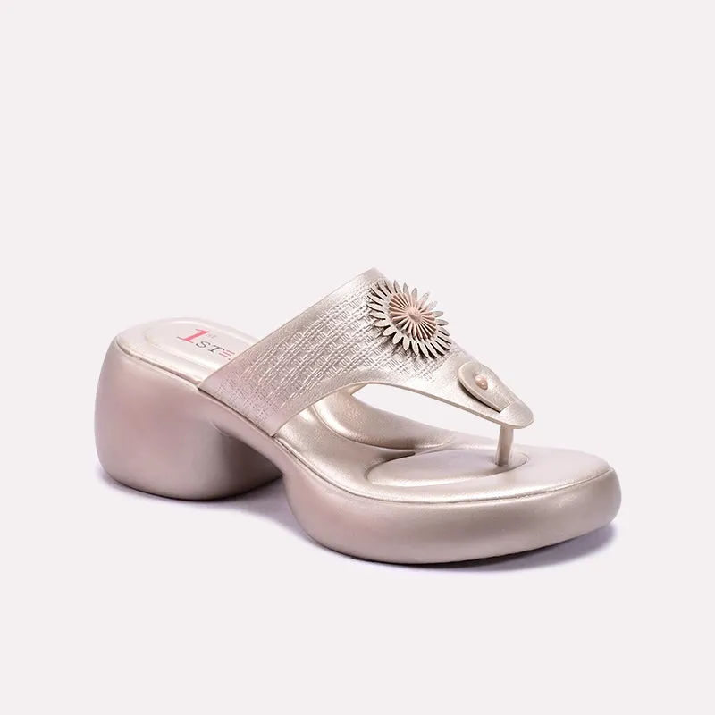 Travel Essential Gold Chunky Flip Flops 0413244