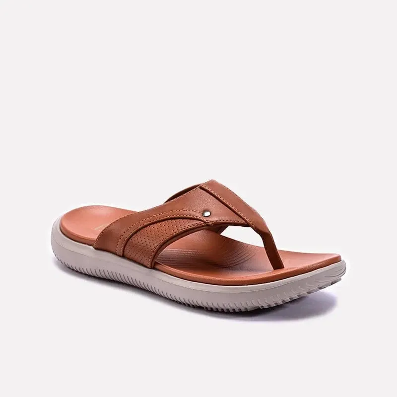 Breathable Construction Mustard Comfy Flip Flops For Men 0151068