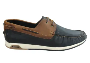 Ferricelli Nathan Mens Casual Leather Lace Up Shoes Made In Brazil Clean Aesthetic Premium Comfort