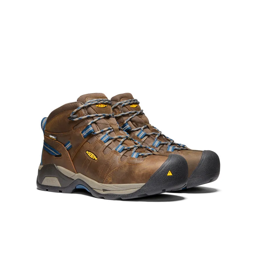 Classic Color Anti Odor Daily Walks Men's Detroit XT Waterproof Boot (Steel Toe)  |  Cascade Brown/Orion Blue