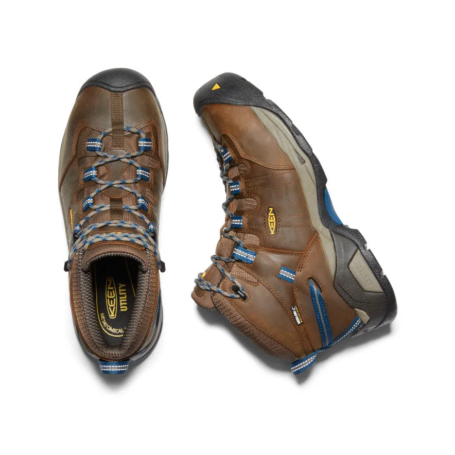 Men's Detroit XT Waterproof Boot (Steel Toe)  |  Cascade Brown/Orion Blue Mud Resistant Hiking Trails