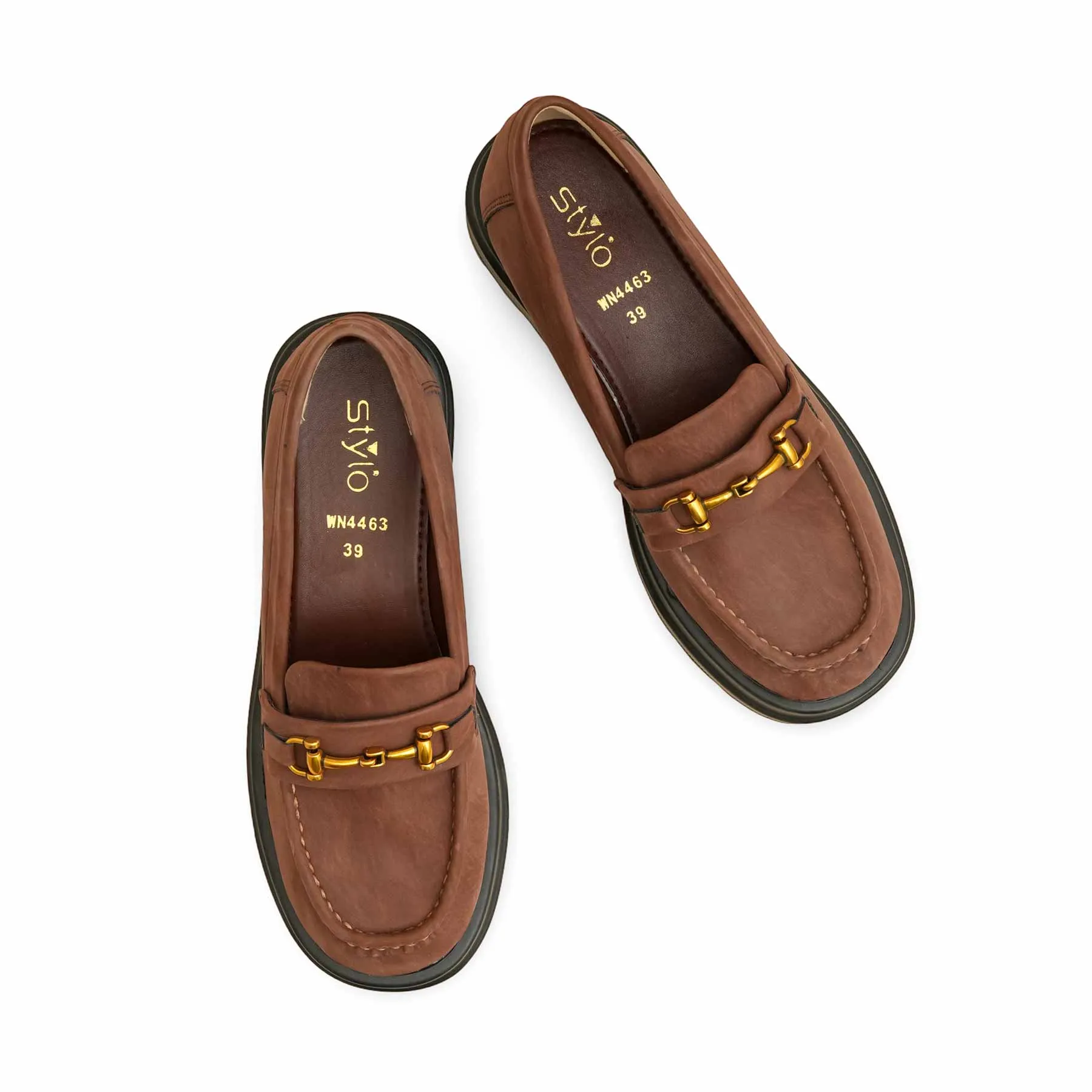 Brown Moccasin WN4463 Open Toe