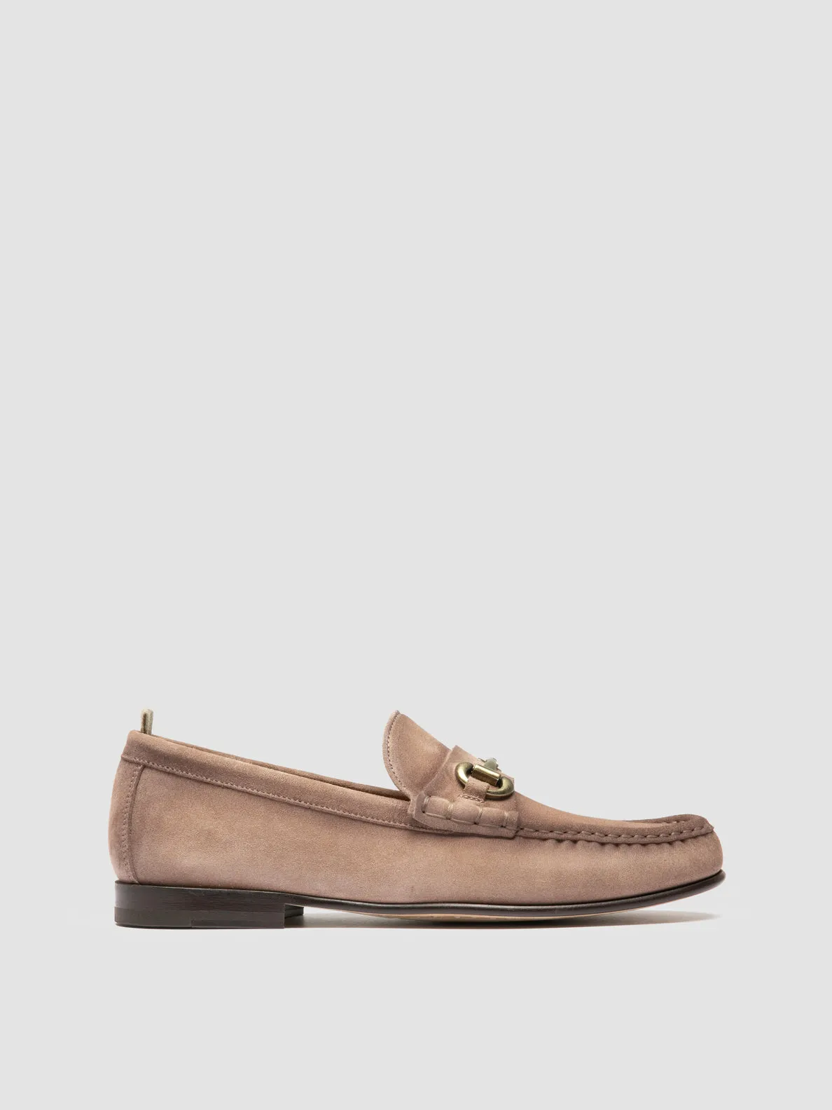 BALFRON 003 - Taupe Suede Penny Loafer Shockproof Heel