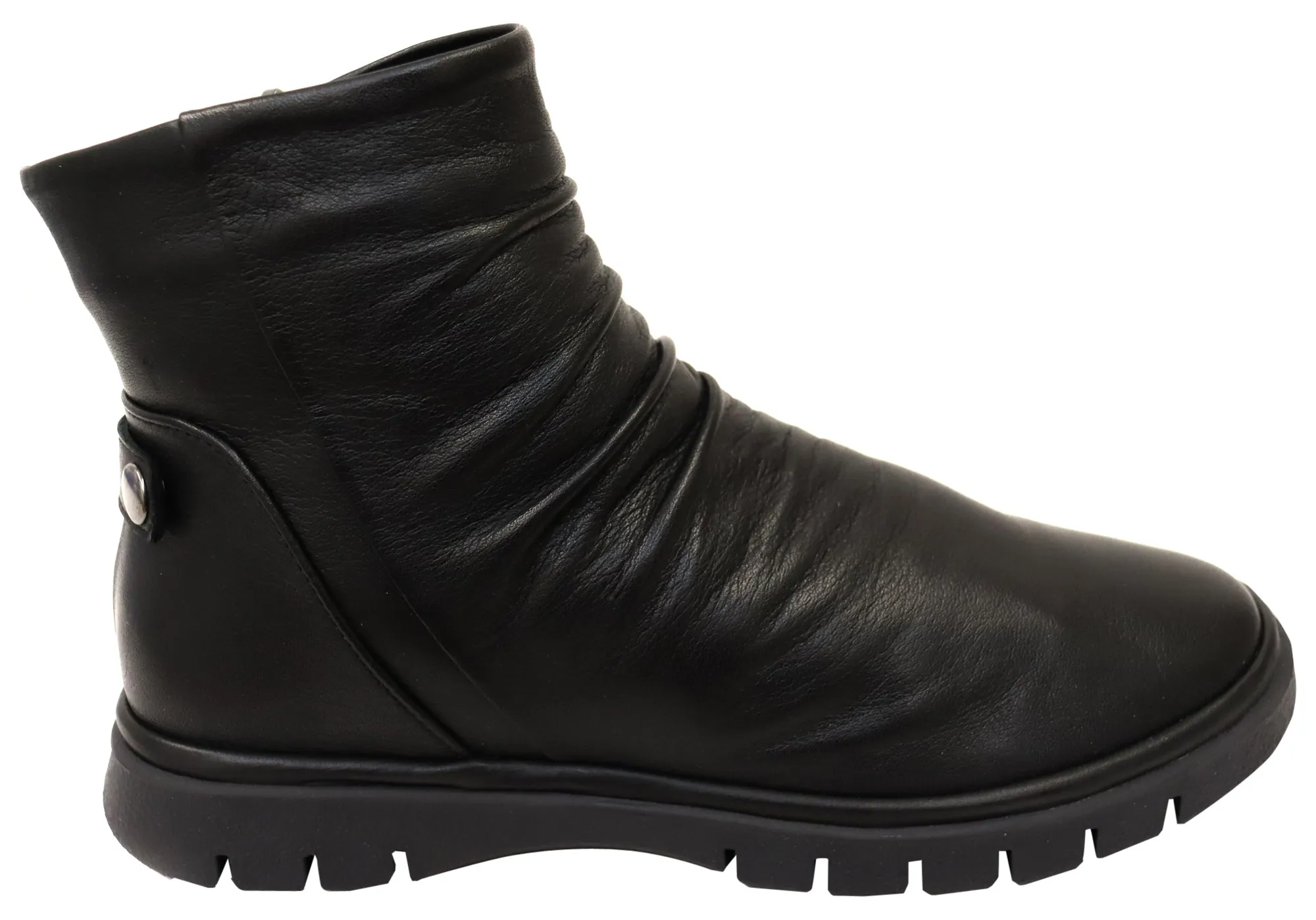 Orizonte Salony Womens European Comfortable Leather Ankle Boots Seamless Comfort Nature Lover Waterproof Cold Climate