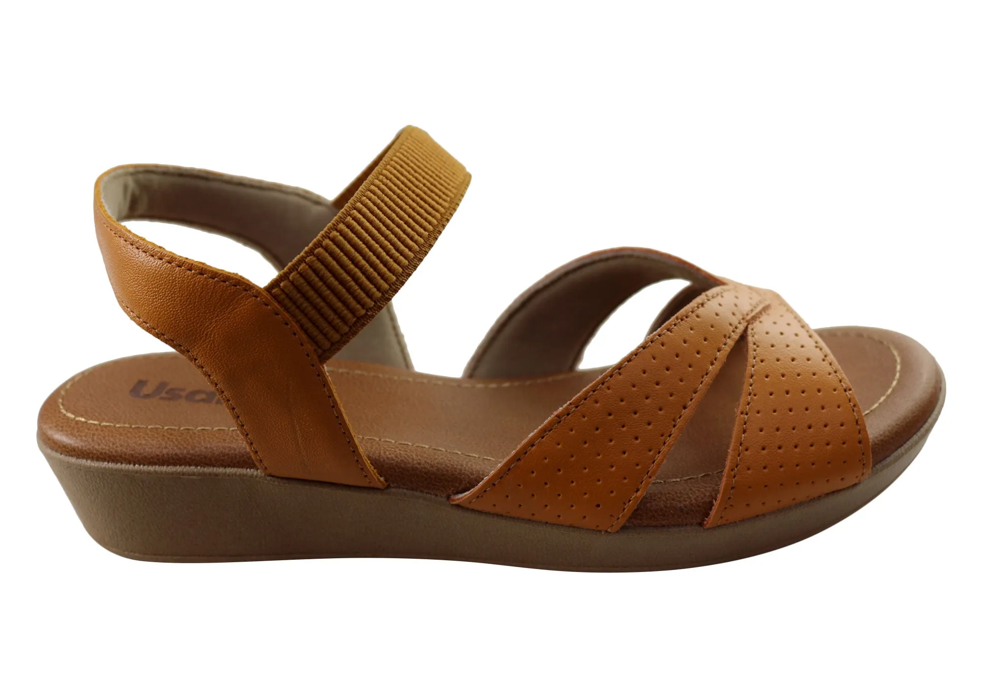 Usaflex Aloha Womens Comfortable Leather Sandals Made In Brazil Comfortable walking shoes Open Toe Design