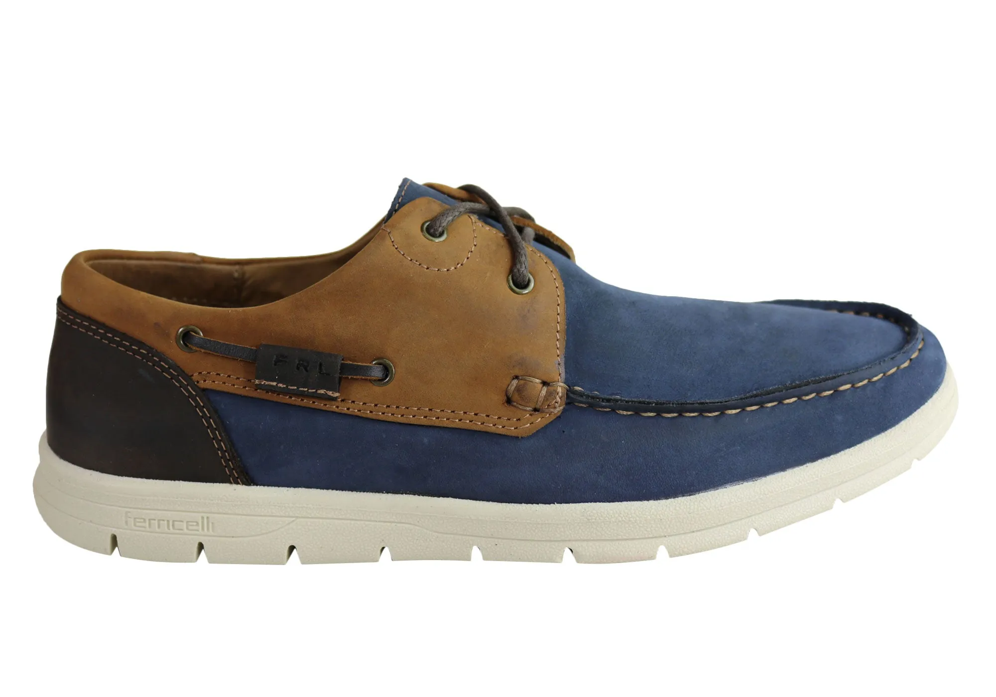 Ferricelli Anchor Men Cushioned Casual Comfort Leather Lace Up Shoes Stream Step