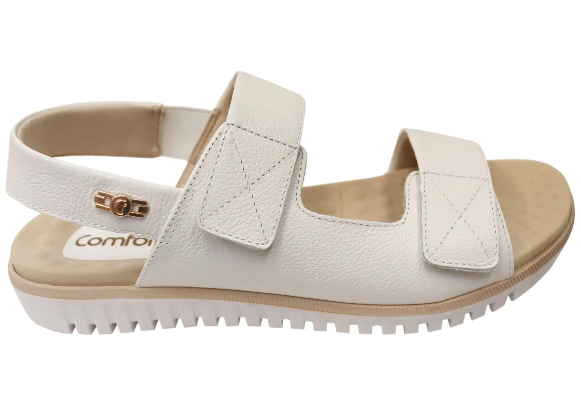 Sleek Casual Flats Comfortflex Penny Womens Leather Comfortable Sandals Made In Brazil
