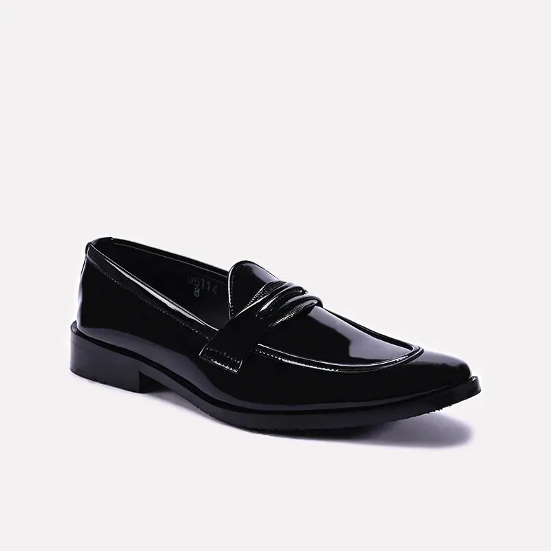 Fast Shade Noble Black Glossy Formal Loafers 0111138