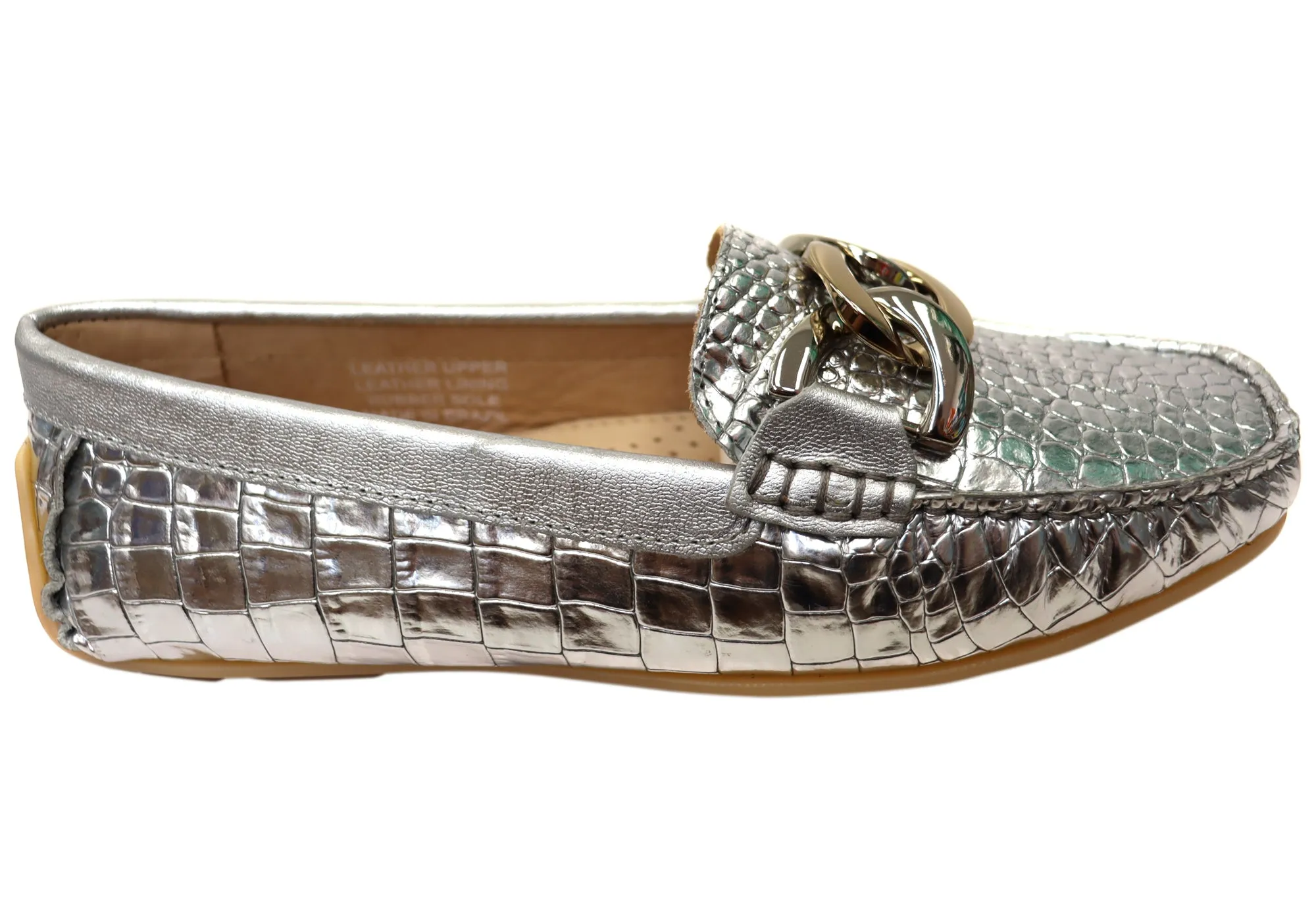 Flexible Fit City Adventure Business Mode Savelli Emile Womens Comfortable Leather Loafer Shoes Made In Brazil