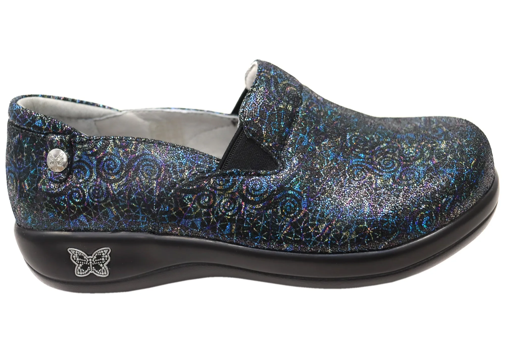 Festival Vibe Alegria Keli Womens Leather Comfortable Slip On Shoes Soft Serve