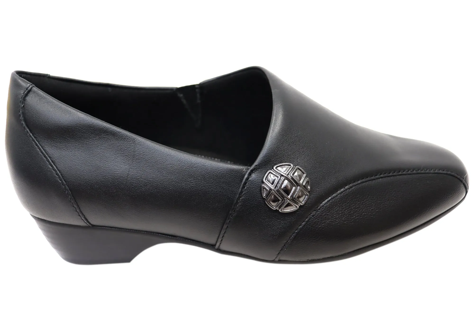 Homyped Thandi Stretch Womens Comfortable Leather Low Heel Shoes Street Mood