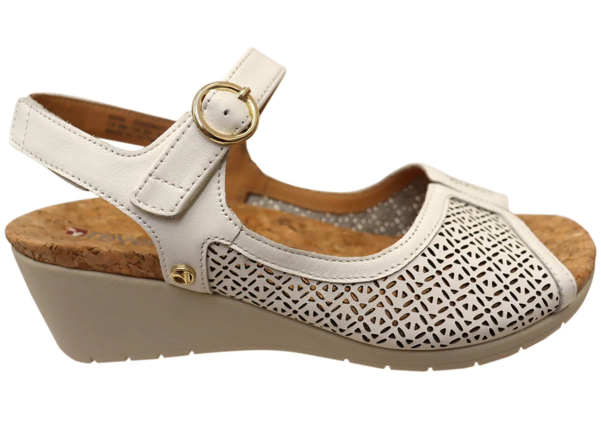 Walk Out Revere Womens Kaya Wedge Comfortable Supportive Leather Sandals